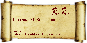 Ringwald Rusztem névjegykártya